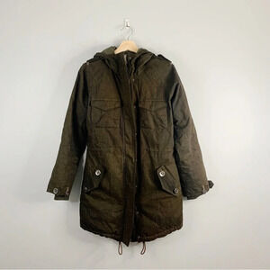 Aritzia Community Parka Jacket Coat Ski Duck Down hemp Recycled Green Small  XS